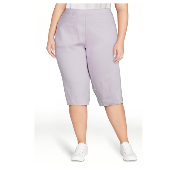 Just My Size Women’s Plus Lavender Pull On Stretch Capris 3X NEW - Picture 1 of 9